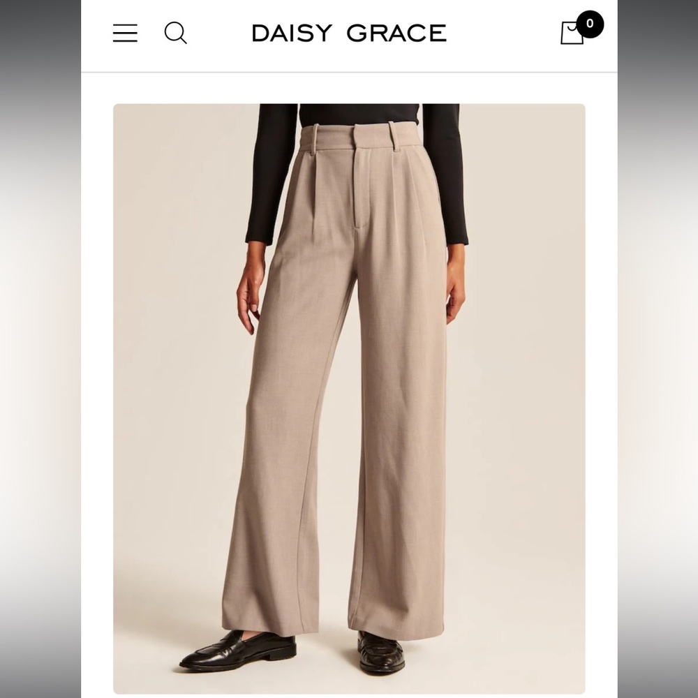 Daisy Grace Taupe Wide-Leg Trousers
